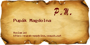 Pupák Magdolna névjegykártya